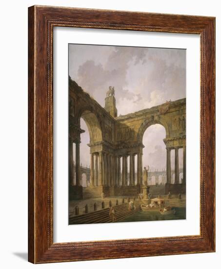 The Landing Place, 1787-88-Hubert Robert-Framed Giclee Print