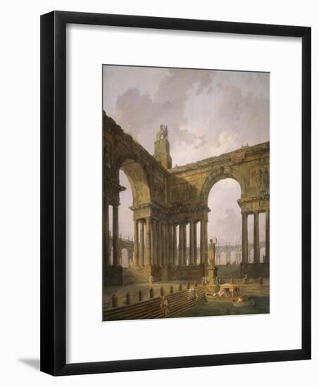 The Landing Place, 1787-88-Hubert Robert-Framed Giclee Print