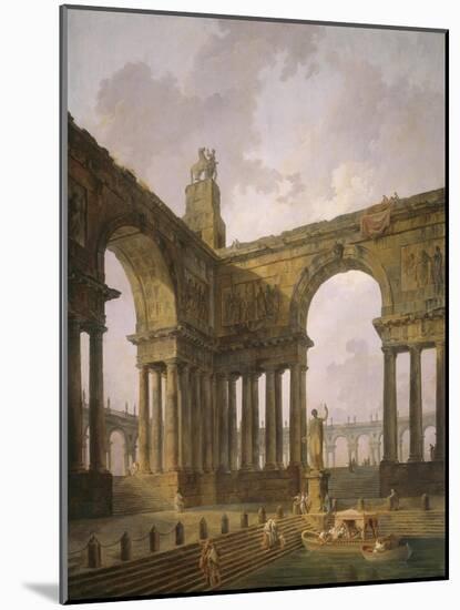 The Landing Place, 1787-88-Hubert Robert-Mounted Giclee Print