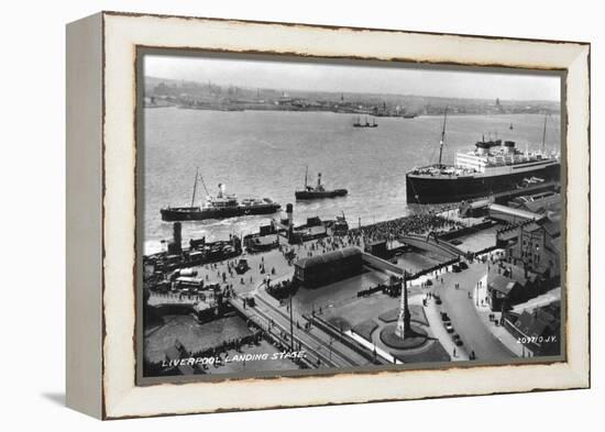 The Landing Stage at Liverpool Docks, Merseyside, Early 20th Century-null-Framed Premier Image Canvas