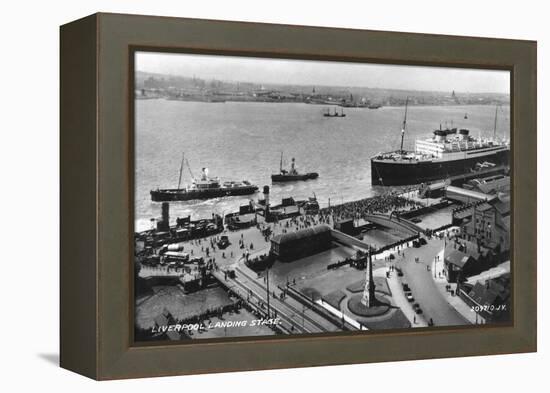 The Landing Stage at Liverpool Docks, Merseyside, Early 20th Century-null-Framed Premier Image Canvas