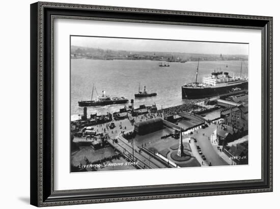 The Landing Stage at Liverpool Docks, Merseyside, Early 20th Century-null-Framed Giclee Print