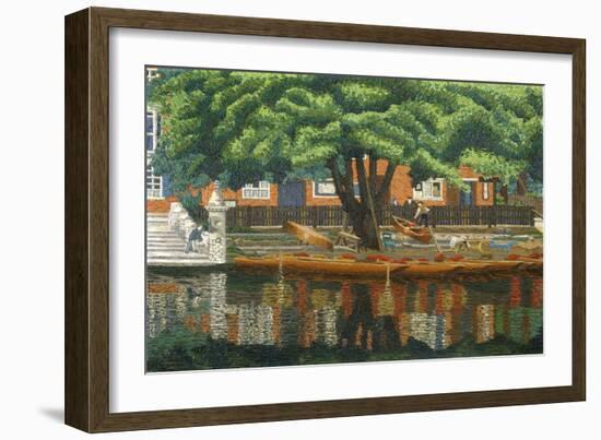 The Landing Stage, Stratford-Upon-Avon, 1928 (Oil on Canvas)-Charles Ginner-Framed Giclee Print