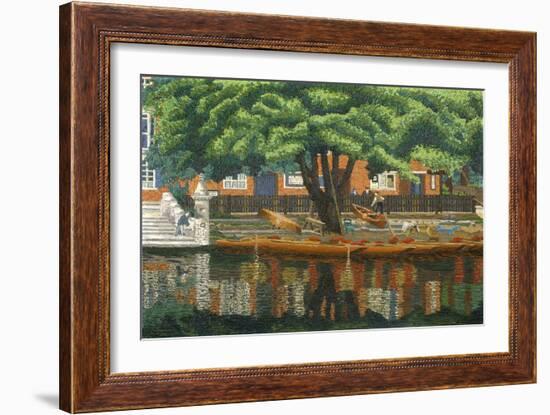 The Landing Stage, Stratford-Upon-Avon, 1928 (Oil on Canvas)-Charles Ginner-Framed Giclee Print