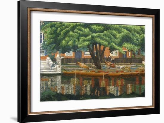 The Landing Stage, Stratford-Upon-Avon, 1928 (Oil on Canvas)-Charles Ginner-Framed Giclee Print