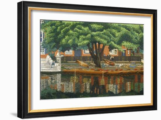 The Landing Stage, Stratford-Upon-Avon, 1928 (Oil on Canvas)-Charles Ginner-Framed Giclee Print