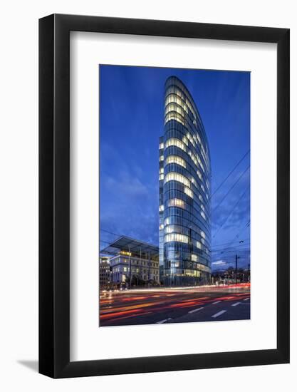 The Landmark Eliptical Commercial Office Building Gap at Graf Adolf Platz in Dusseldorf-Cahir Davitt-Framed Photographic Print