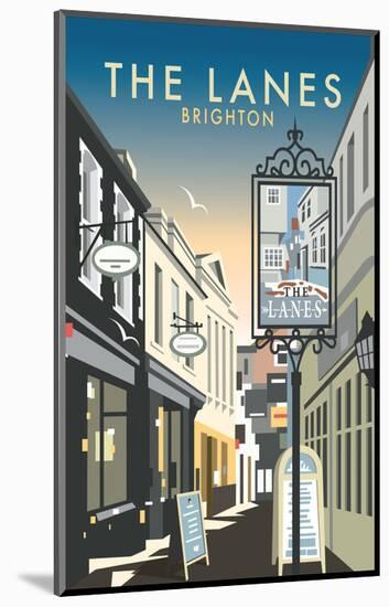 The Lanes, Brighton - Dave Thompson Contemporary Travel Print-Dave Thompson-Mounted Giclee Print