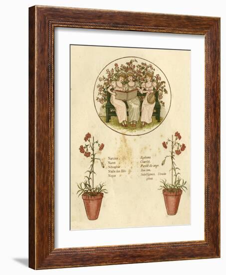 The Language of Flowers Poster-Kate Greenaway-Framed Art Print