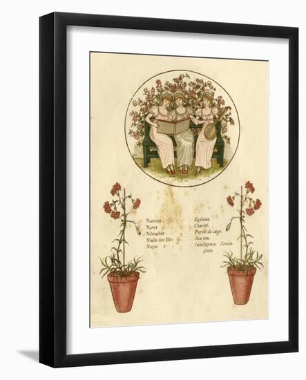 The Language of Flowers Poster-Kate Greenaway-Framed Art Print