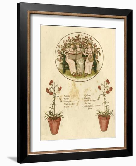 The Language of Flowers Poster-Kate Greenaway-Framed Art Print