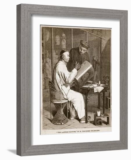 The Lantern-Painter, Illustration from 'The Illustrated London News', 1861 (Litho)-Theodore Delamarre-Framed Giclee Print