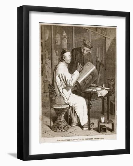 The Lantern-Painter, Illustration from 'The Illustrated London News', 1861 (Litho)-Theodore Delamarre-Framed Giclee Print