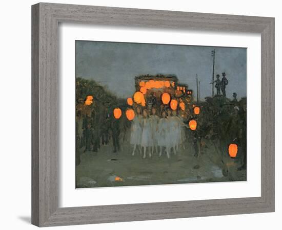 The Lantern Parade c.1918-Thomas Cooper Gotch-Framed Giclee Print