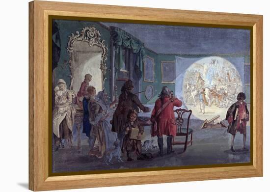 The Lantern Slide Show (Colour Etching)-Paul Sandby-Framed Premier Image Canvas