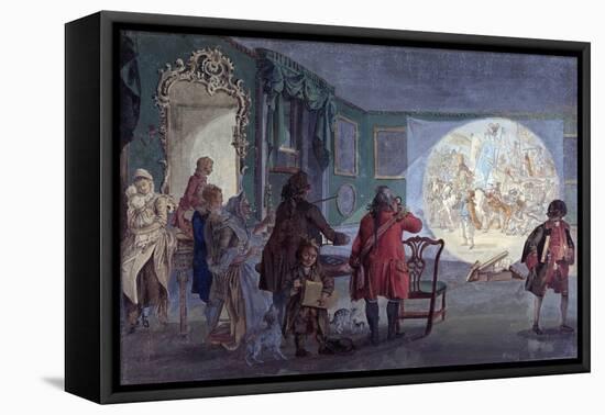 The Lantern Slide Show (Colour Etching)-Paul Sandby-Framed Premier Image Canvas