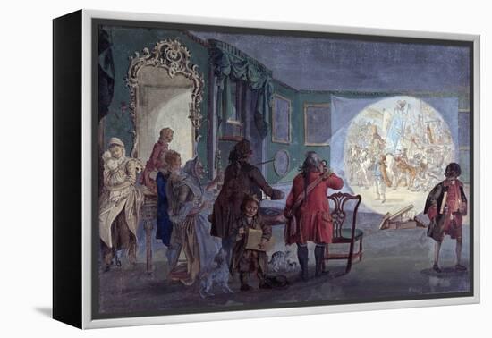 The Lantern Slide Show (Colour Etching)-Paul Sandby-Framed Premier Image Canvas