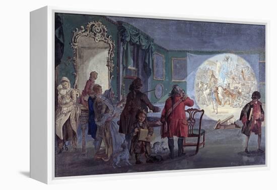 The Lantern Slide Show (Colour Etching)-Paul Sandby-Framed Premier Image Canvas