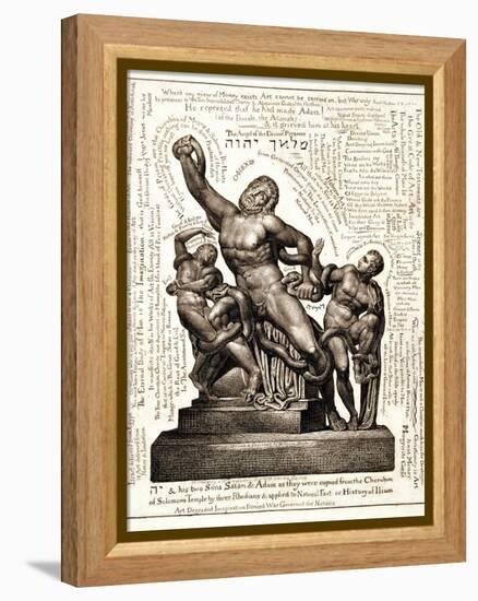 The Laocoon as Jehovah with Satan and Adam, C.1820-William Blake-Framed Premier Image Canvas