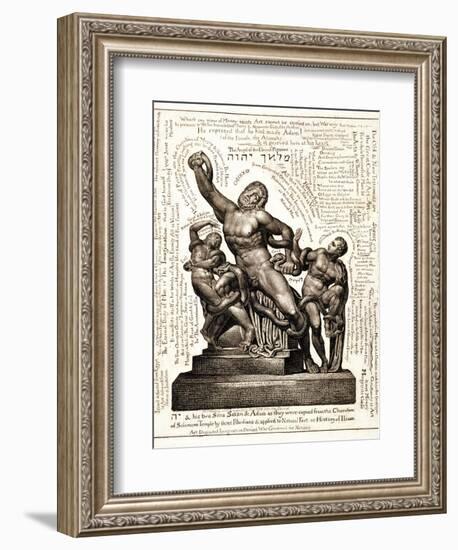 The Laocoon as Jehovah with Satan and Adam, C.1820-William Blake-Framed Giclee Print