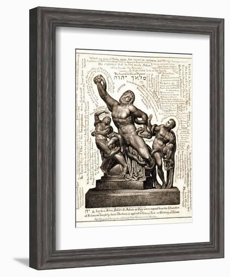 The Laocoon as Jehovah with Satan and Adam, C.1820-William Blake-Framed Giclee Print