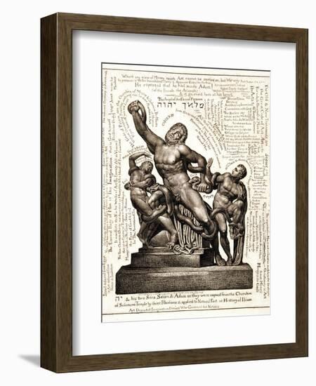 The Laocoon as Jehovah with Satan and Adam, C.1820-William Blake-Framed Giclee Print