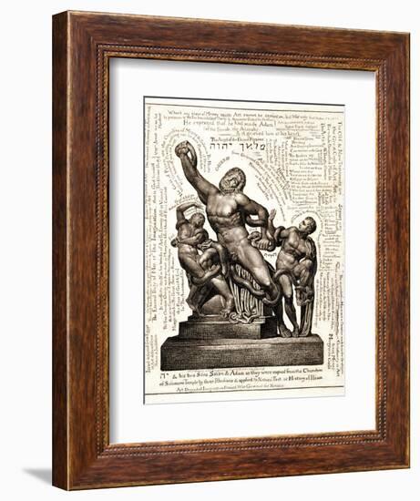 The Laocoon as Jehovah with Satan and Adam, C.1820-William Blake-Framed Giclee Print
