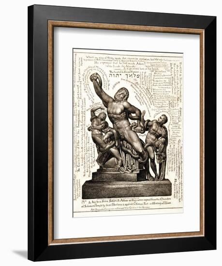 The Laocoon as Jehovah with Satan and Adam, C.1820-William Blake-Framed Giclee Print