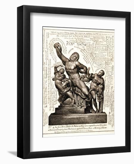 The Laocoon as Jehovah with Satan and Adam, C.1820-William Blake-Framed Giclee Print