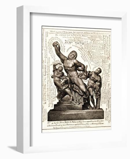 The Laocoon as Jehovah with Satan and Adam, C.1820-William Blake-Framed Giclee Print