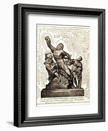 The Laocoon as Jehovah with Satan and Adam, C.1820-William Blake-Framed Giclee Print