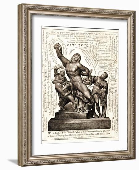 The Laocoon as Jehovah with Satan and Adam, C.1820-William Blake-Framed Giclee Print