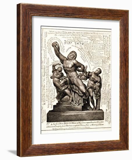 The Laocoon as Jehovah with Satan and Adam, C.1820-William Blake-Framed Giclee Print