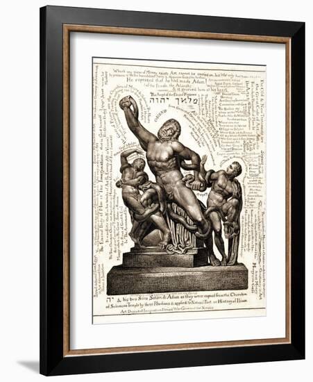 The Laocoon as Jehovah with Satan and Adam, C.1820-William Blake-Framed Giclee Print