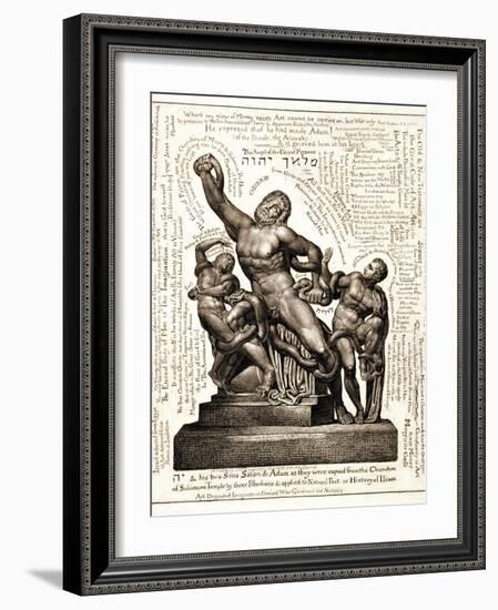 The Laocoon as Jehovah with Satan and Adam, C.1820-William Blake-Framed Giclee Print