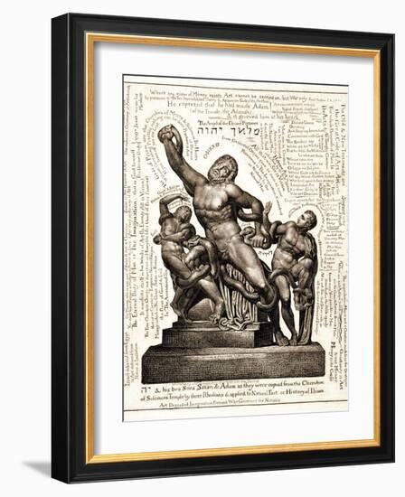 The Laocoon as Jehovah with Satan and Adam, C.1820-William Blake-Framed Giclee Print