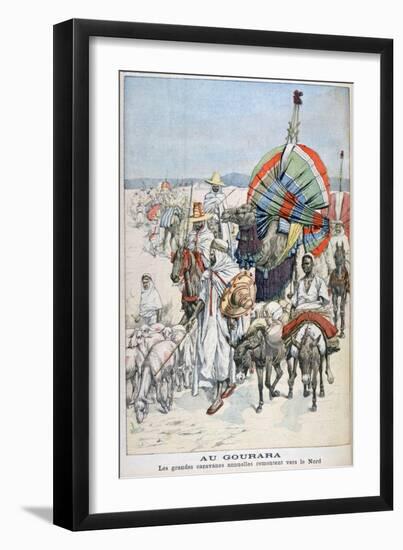 The Large Annual Caravans Heading North, Gourara, Algeria, 1903-null-Framed Giclee Print