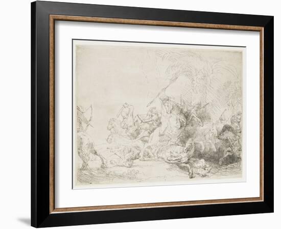 The Large Lion Hunt, 1641-Rembrandt van Rijn-Framed Giclee Print