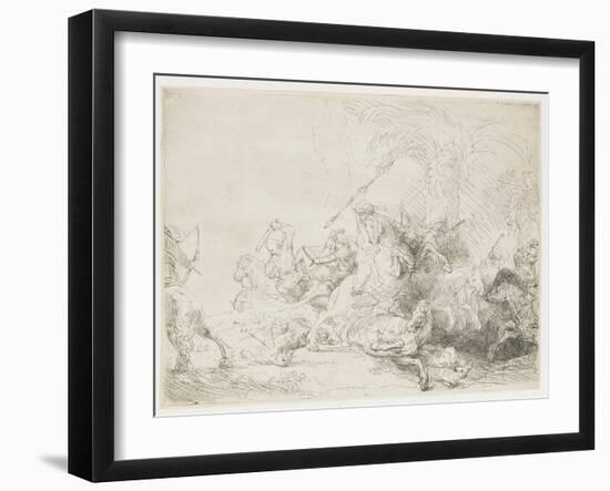 The Large Lion Hunt, 1641-Rembrandt van Rijn-Framed Giclee Print