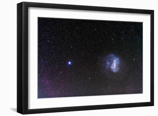 The Large Magellanic Cloud and Bright Star Canopus-null-Framed Photographic Print