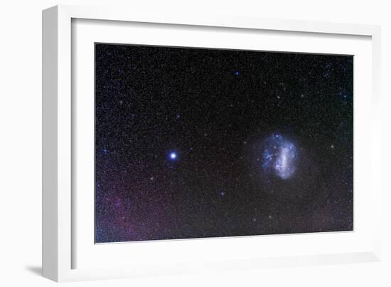 The Large Magellanic Cloud and Bright Star Canopus-null-Framed Photographic Print