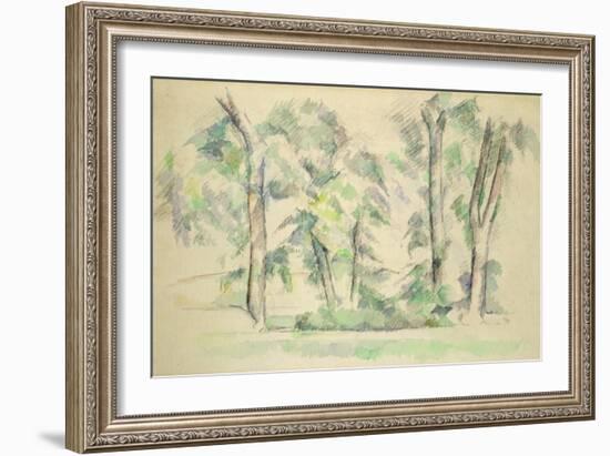 The Large Trees at Jas de Bouffan, c.1885-87-Paul Cézanne-Framed Giclee Print