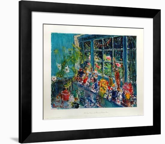 The Large Window With Flowers-Dimitrie Berea-Framed Art Print