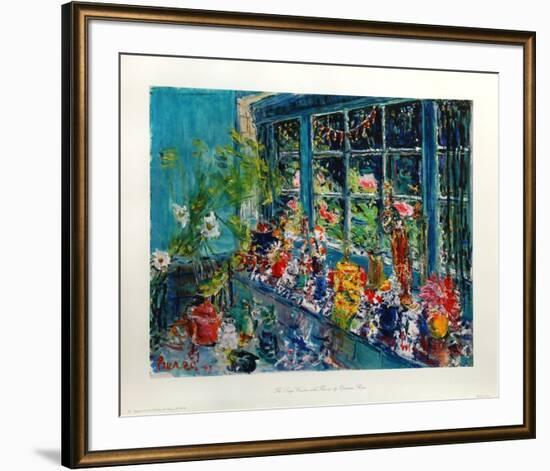 The Large Window With Flowers-Dimitrie Berea-Framed Art Print