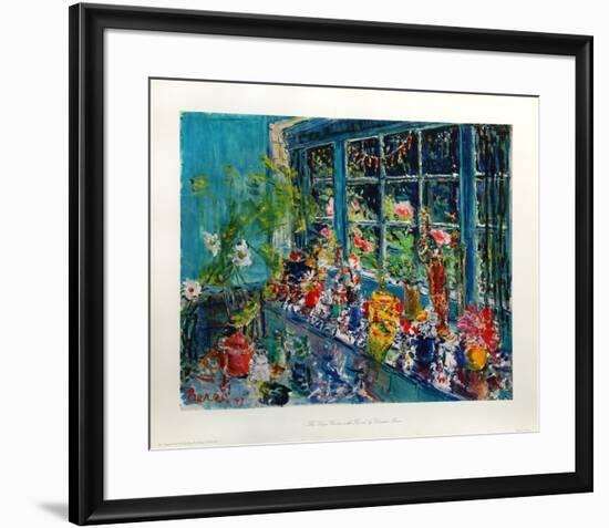 The Large Window With Flowers-Dimitrie Berea-Framed Art Print