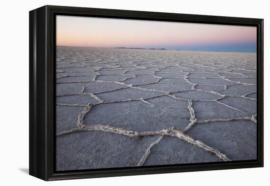The largest salt flats in the world located in Uyuni, bolivia as the sun is rising in winter.-Mallorie Ostrowitz-Framed Premier Image Canvas