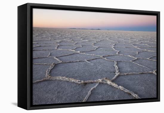 The largest salt flats in the world located in Uyuni, bolivia as the sun is rising in winter.-Mallorie Ostrowitz-Framed Premier Image Canvas