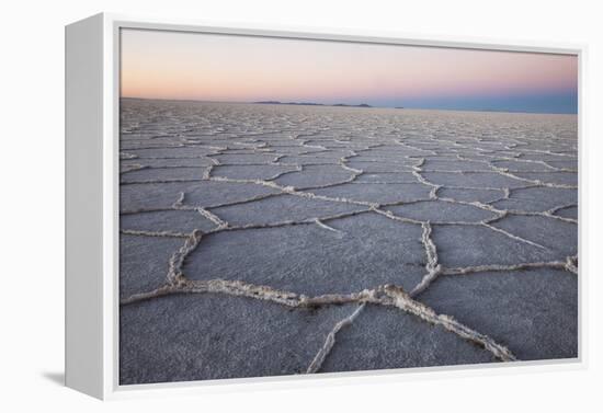 The largest salt flats in the world located in Uyuni, bolivia as the sun is rising in winter.-Mallorie Ostrowitz-Framed Premier Image Canvas