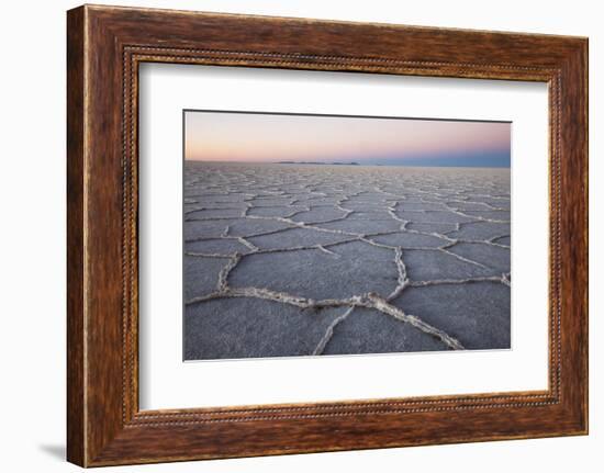 The largest salt flats in the world located in Uyuni, bolivia as the sun is rising in winter.-Mallorie Ostrowitz-Framed Photographic Print