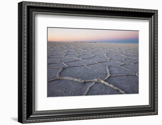 The largest salt flats in the world located in Uyuni, bolivia as the sun is rising in winter.-Mallorie Ostrowitz-Framed Photographic Print